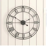 Minimalist skeleton design wall clock with vintage Roman numbers